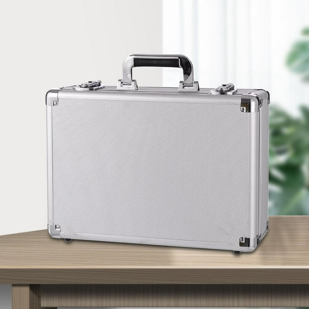 Estuche de Almacenamiento de Aluminio, Caja de Almacenamiento de Herramientas, Contenedor de Equipo de Estuche de Transporte Portátil para El Hogar, J Plata