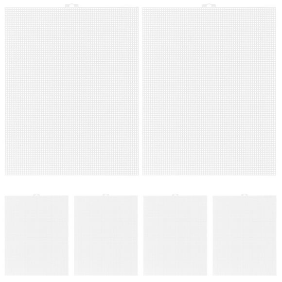 WORGEOUS Sábanas de lona de plástico 6pcs láminas de lona en blanco transparente láminas de artesanía de bordado para tejer crocheting