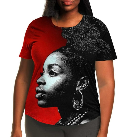 QUNYINEY Jacquard Shirts for Women Casual Short Sleeve Crew Neck Tops Summer Plus Size Loose Pullover Women's Tops