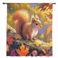 thumbnail image 2 of Fall Forest Squirrel Semi Sheer Curtains Drapes for Living Room, Bedroom, French Doors Window 84 Inches Long, Orange Maple Leaf Autumn Mushroom Rod Pocket Chiffon Curtain Drapery Voile Drape Panel, 2 of 6