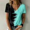 thumbnail image 2 of Outfmvch t shirts for women Short Sleeve T Shirt Colorblock Fashion womens tops shirts for women Green, 2 of 6