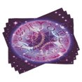 thumbnail image 1 of Ambesonne Astrology Place Mats Set of 4, Zodiac Circle Space, Standard Size, Purple and Pale Blue, 1 of 6