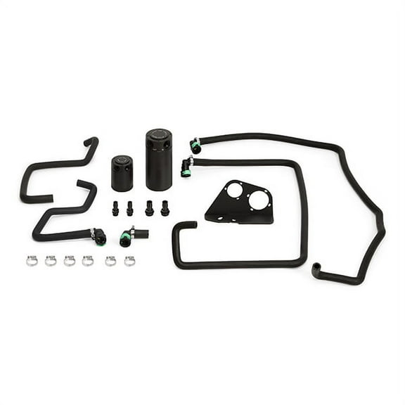 Mishimoto MMBCC-F35T-15SBE Baffled Oil Catch Can Kit Compatible With Ford F-150 3.5L EcoBoost 2015-2016 Black