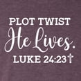 thumbnail image 5 of Wild Bobby Plot Twist He Lives Luke 24:23 Inspirational/Christian Men Premium Tri Blend Tee, Vintage Purple, Medium, 5 of 5