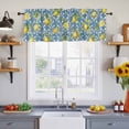 thumbnail image 2 of 2 Pack Lemon with Valance for Window Leaves Floral Pattern Blue Kitchen Valance Rod Pocket Short Curtain Topper Decorative Window Treatment for Living Room Bedroom 42"x12", 2 of 8