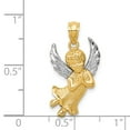 thumbnail image 4 of 14K Two-Tone Gold Charm Pendant Themed White Concave Diamond-Cut 25.5 mm, 4 of 4