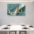 thumbnail image 2 of Aaroca Abstract Wall Art Aqua Blue Feather Butterfly Pictures Wall Decor Master Over Above Bed Canvas Prints Horizontal Unframed Artwork Painting Home Office Decorations For Living Room Bedroom, 2 of 3