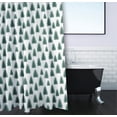 thumbnail image 3 of Simply Daisy 70" W x 73" L Christmas Trees Pattern Polyester Shower Curtain, Forest Green [1 Ct], 3 of 5