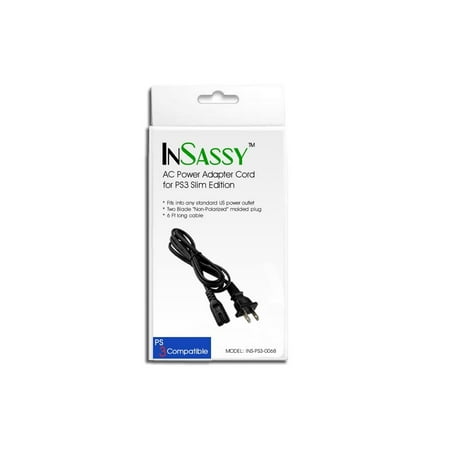 InSassy (TM) AC Power Adapter Cord for Sony Playstation PS3 Slim (Best Internet For Ps3)