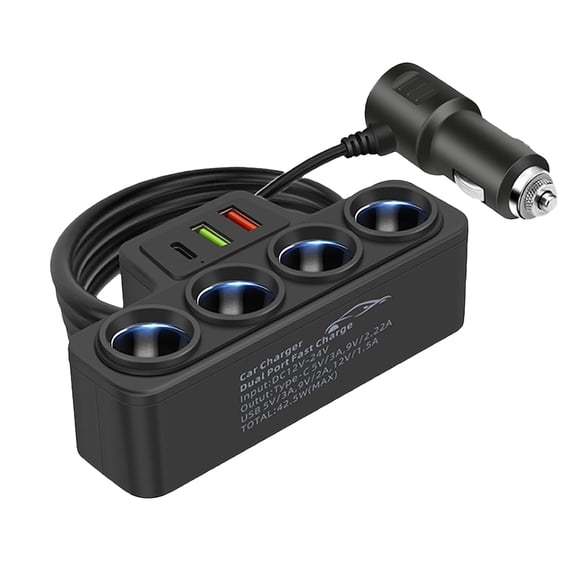 Divisor de encendedor de cigarrillos, cargador de coche, cargador rápido PD
