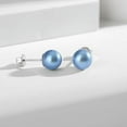 thumbnail image 5 of Yami 7-7.5mm Blue Akoya Cultured Pearl Earrings Stud in 925 Sterling Silver Hypoallergenic Valentine's Day Gifts for Her, 5 of 5