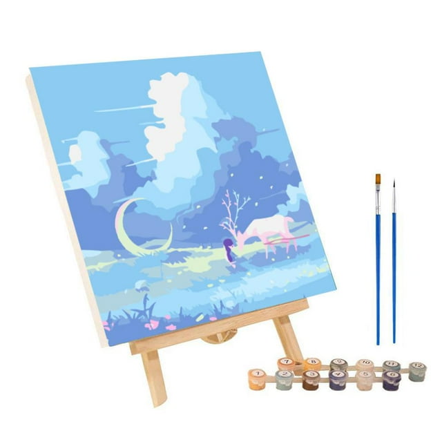 DIY Digitals Oil Paint 20x20cm Canvas Painting By Numbers With Frame