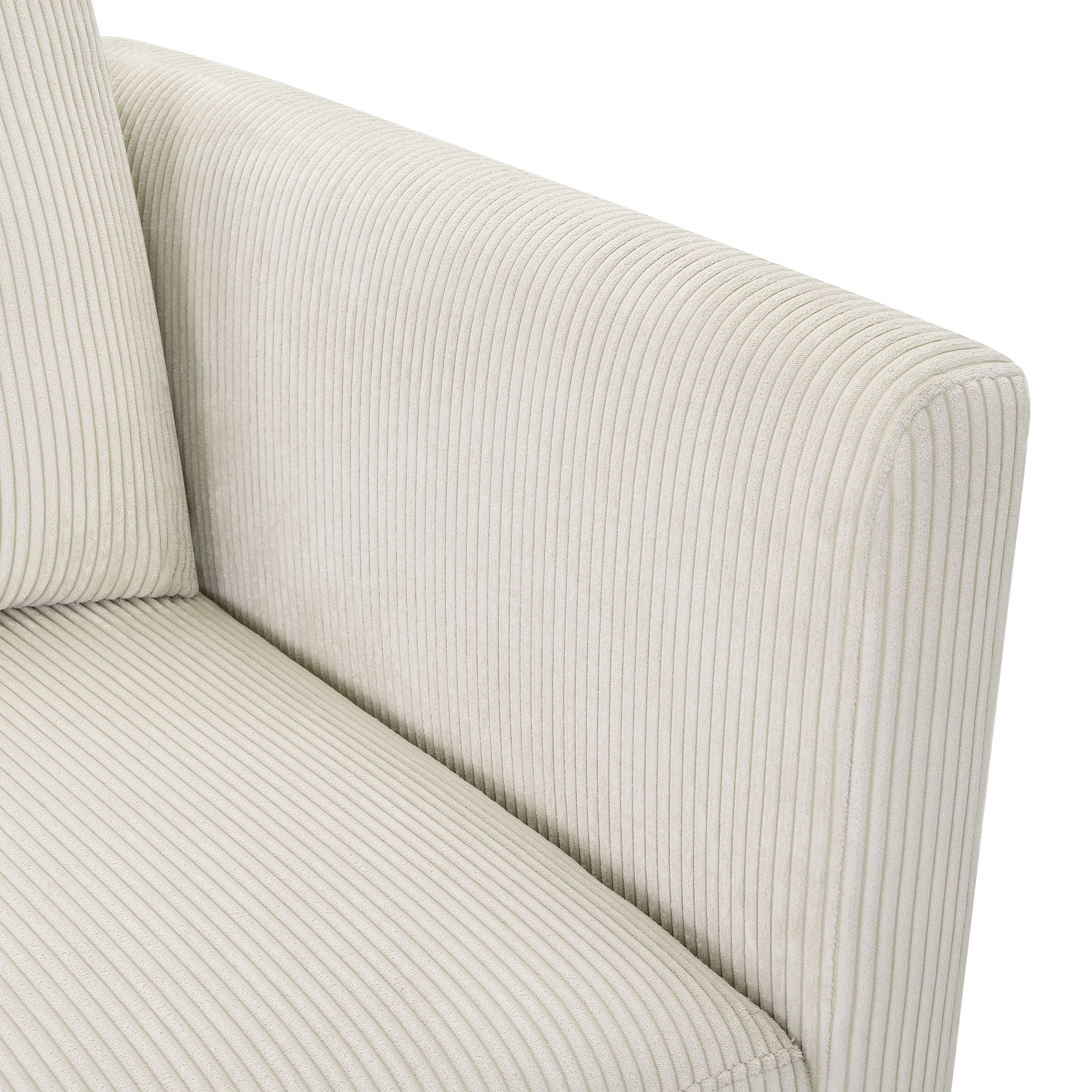 Beautiful Drew Modular Sectional Sofa with Ottoman by Drew Barrymore, Vanilla Cord