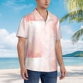 thumbnail image 2 of Lsque Pink Marble pattern Hawaiian Shirt for Men, Unisex Summer Beach Casual Short Sleeve Button Down Shirts-Small, 2 of 9