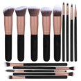 thumbnail image 1 of style3 Brochas de maquillaje Premium 14 Uds base sintética en polvo correctores sombras de ojos juegos de brochas de maquillaje negras plateadas, 1 of 5