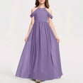 thumbnail image 5 of Chiffon Maxi Dresses for Girls Size 3-14 Teens Kids Elegant Sleeveless Crewneck Solid A-Line Graduation Wedding Guest Long Prom Dress, 5 of 5