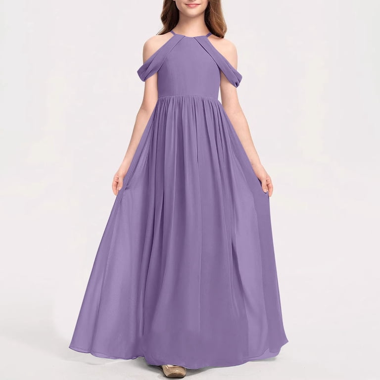Maqroz Girls Dresses Big Girls Dresses Size 14-16 Plus 2025 off Shoulder  Bridesmaid Dresses Long Chiffon Flower Girl Dress Formal Dress Teen Girls  Wedding A-Line Chiffon Party Dresses - Walmart.com