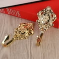 thumbnail image 4 of 2pcs Rose Pattern Vintage Zinc Alloy Drapery Curtain Holdbacks Tieback Hooks (Golden), 4 of 6