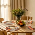 thumbnail image 3 of Round Placemats Orange Brown Gray Striped 15 inch Set of 6 Table Mats for Dining Table Retro Wood Grain Heat Resistant Non-Slip Kitchen & Home Decorative Place Mat Set, 3 of 8