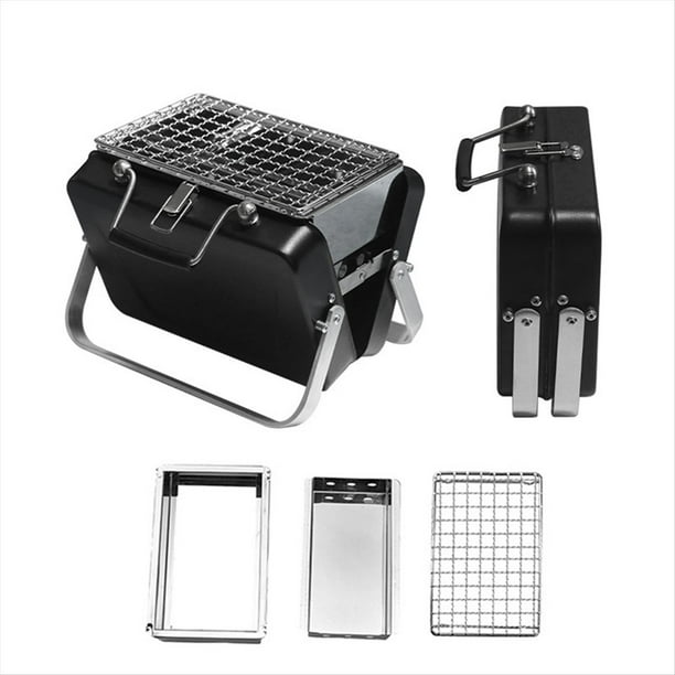 Parrilla de Carbón Compacta: Estufa de Barbacoa Portátil de Mesa para Cocinar Al Aire Libre, Ideal para Viajes en RV, Picnics, Patios y Jardines