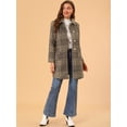 thumbnail image 3 of INSPIRE CHIC Gabardina larga de lana con cuello de solapa elegante de invierno para mujer Café L, 3 of 6