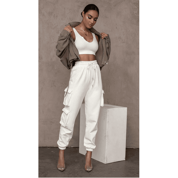 Puloru - Puloru Women's sweatpants high stretch waist drawstring jogging pants pockets - Walmart