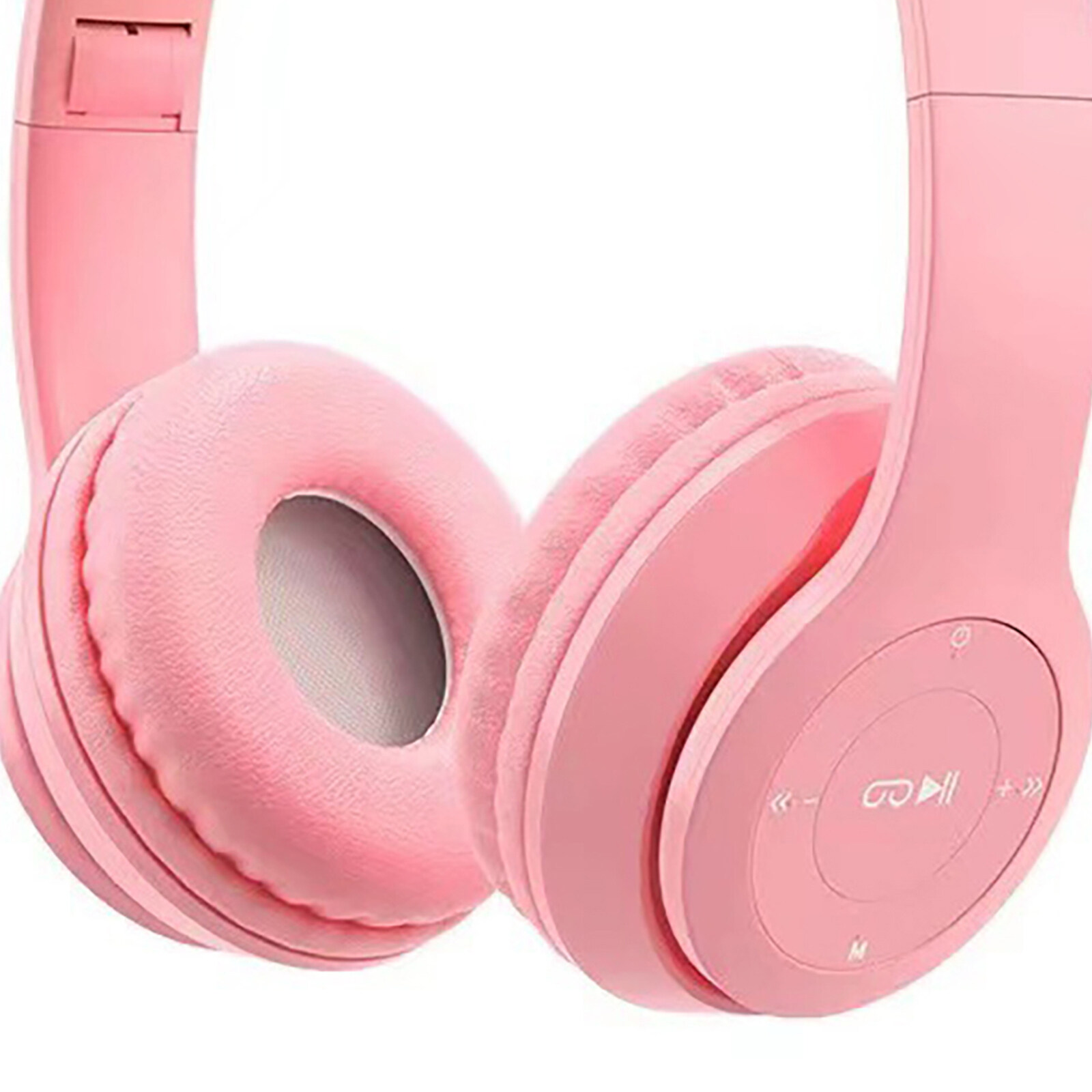 Kids Headphones, Cat Ear Wireless Headphones, LED Light Up Bluetooth over on Ear Purple Headphones for Toddler Boy Girl Teen Children With Microphone,Pink