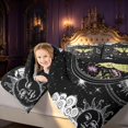 thumbnail image 5 of Homewish Hippie Moth Full Size Bedding Sets, Universe Sun and Moon Full Size Bed in a Bag, Black Reversible 7-Piece, 5 of 7
