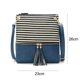 thumbnail image 2 of Bolso bandolera de PU con costuras a rayas blancas y negras Azul, 2 of 5