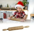 thumbnail image 3 of QIPOPIQ Wooden Rolling Pin for Baking, Pizza Roller Spikes Wooden Roller Pizza Roller Baking Rolling Pin, Dough Roller Wood, Rotating Centre Dough Roller with Handles for All Baking Needs, 3 of 5