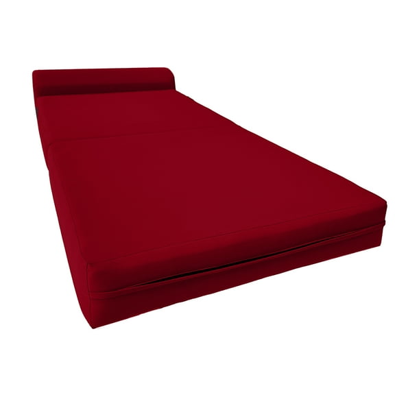 Red Sleeper Chair Folding Foam Beds, Portable Studio Sofa Guest Bed, 6 x 32 x 70