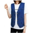 Borke Women's Sleeveless Denim Vest V Neck Button Down Jean Waistcoat