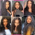 thumbnail image 6 of Afrodiva Deep Wave Lace Front Wigs Human Hair Wigs for Black Women 150% Density Glueless Transparent Lace Frontal Wigs Human Hair Pre Plucked with Baby Natural Color 28inch, 6 of 7