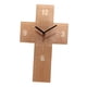 thumbnail image 3 of Reloj de pared, reloj silencioso, reloj decorativo moderno con forma de cruz pequeña, decoración del hogar, marrón claro, 3 of 9