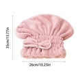 thumbnail image 3 of Toalla de microfibra para el cabello con moño, turbante absorbente para mujeres con cabello largo, grueso y rizado, ligero y de secado rápido, gris., 3 of 6