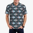 thumbnail image 1 of Balery Cute Shark Camisa Polo de Hombre con Estampado, de Manga Corta y Tejido Medio, Camisa Tipo Golf Polo-Medium, 1 of 6