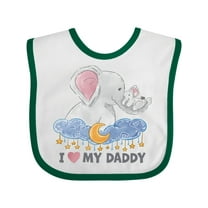 Inktastic I Love My Daddy Cute Elephants with Moon and Stars Boys or Girls Baby Bib