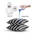 thumbnail image 6 of Outdoor Pillows Waterproof, Farmhouse Black Striped Throw Pillows with Inserts Included, Modern Stripes Art Indoor Outdoor Decorative Lumbar Pillow for Bed/Couch/Patio 12"x20", 2Pcs, 6 of 8