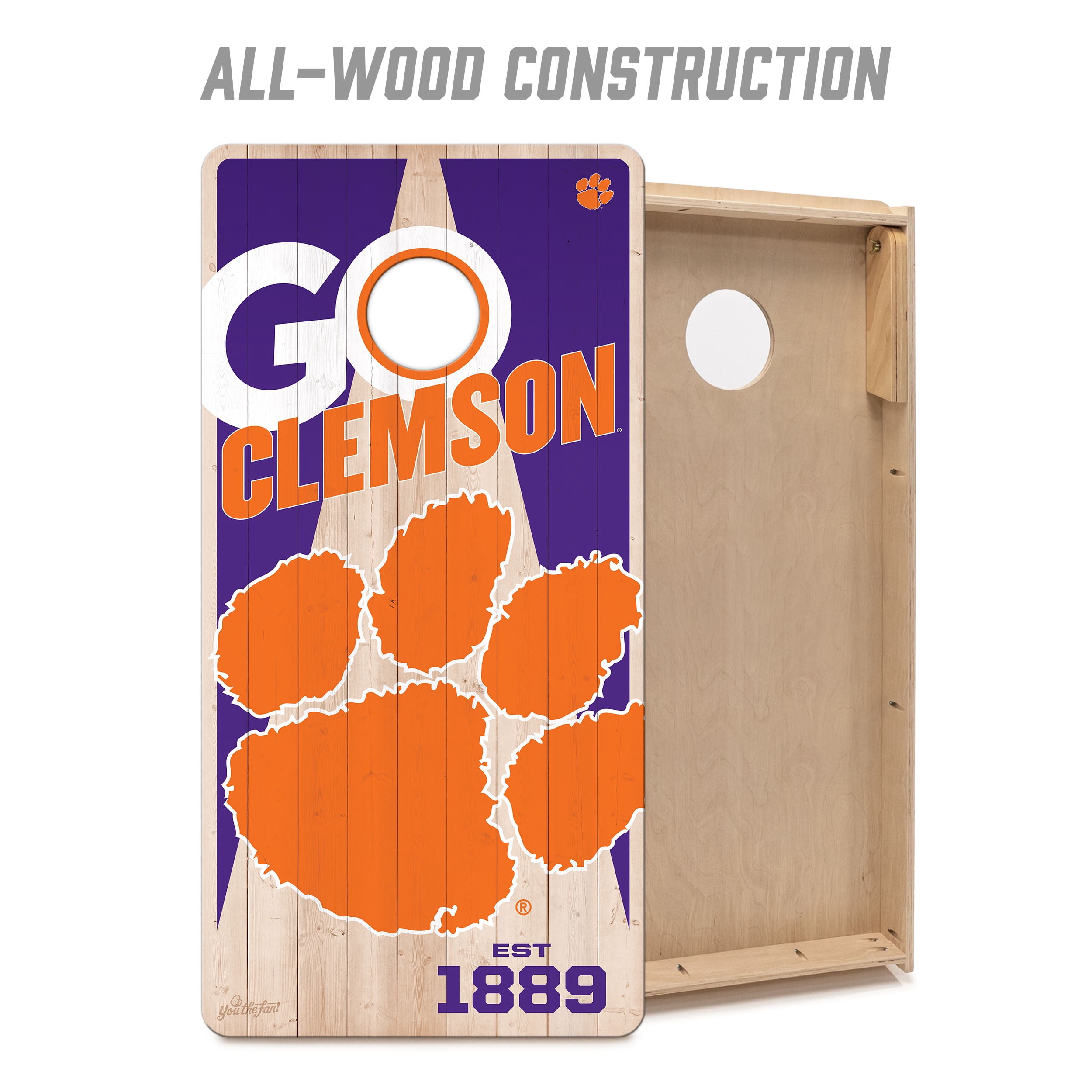 YouTheFan NCAA Clemson Tigers 2' x 4' Cornhole Game No Bags
