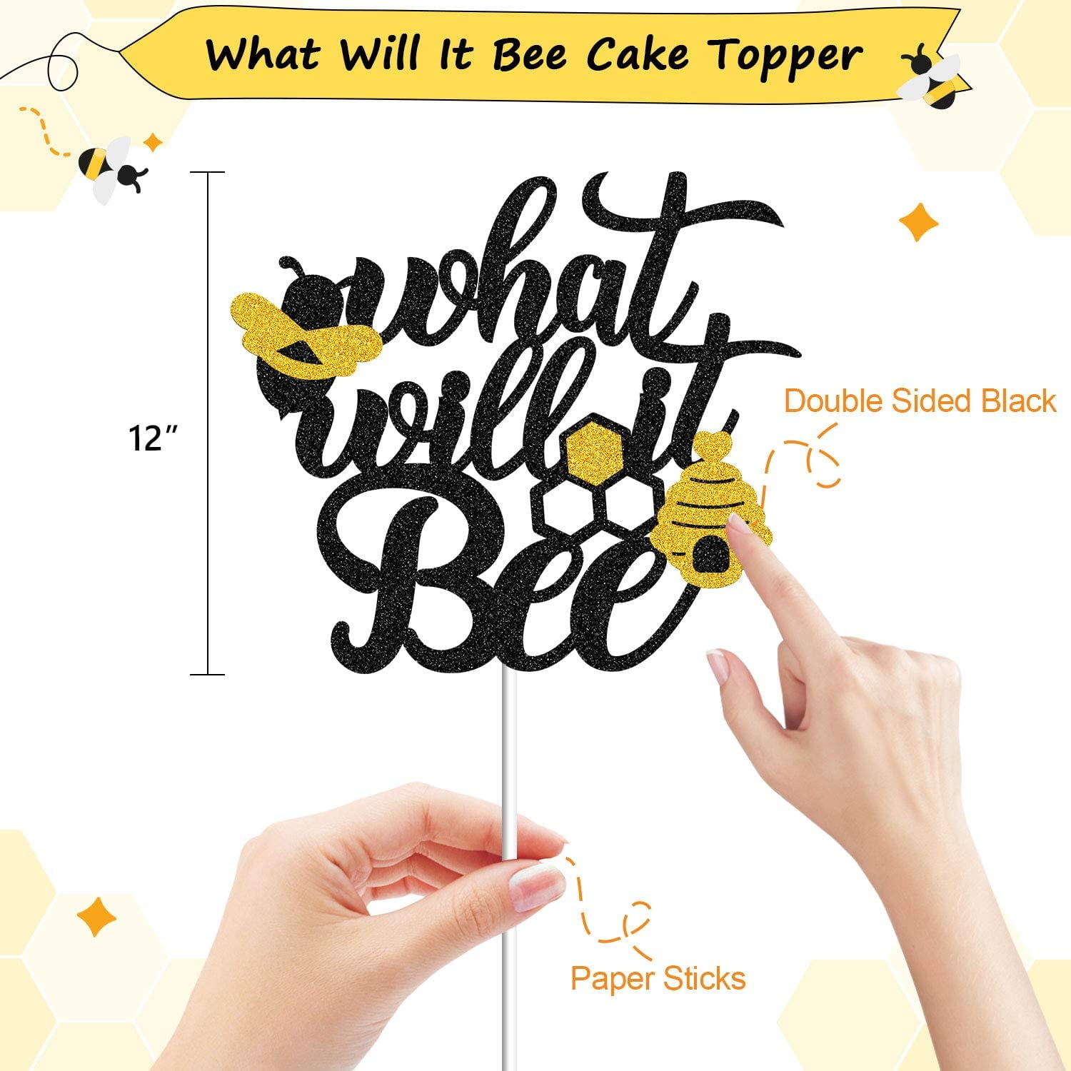 What Will It Bee Gender Reveal Party Decorations Set He Or She Bee Banner Bumble Bee Cake Topper 12 Black Gold Confetti Latex Balloons Boy Or Girl Themed Baby Shower Party Glitter What Will It Bee Gender Reveal Party Decorations Set He Or She Bee Banner Bumble Bee Cake Topper 12 Black Gold Confetti Latex Balloons Boy Or Girl Themed Baby Shower Party Glitter
