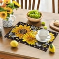 thumbnail image 3 of Dalrosia Sunflower Bee Flower Polka Dot Summer Placemats Set of 4, 12x18 Inch Table Mats for Table Runner Party Kitchen Dining Decoration, 3 of 6