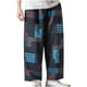 thumbnail image 5 of Pantalones largos para hombre, de lino y algodón, informales, holgados, a cuadros, de gran tamaño, tipo farol, estilo Harlan, de pierna recta, de algodón y lino., 5 of 8