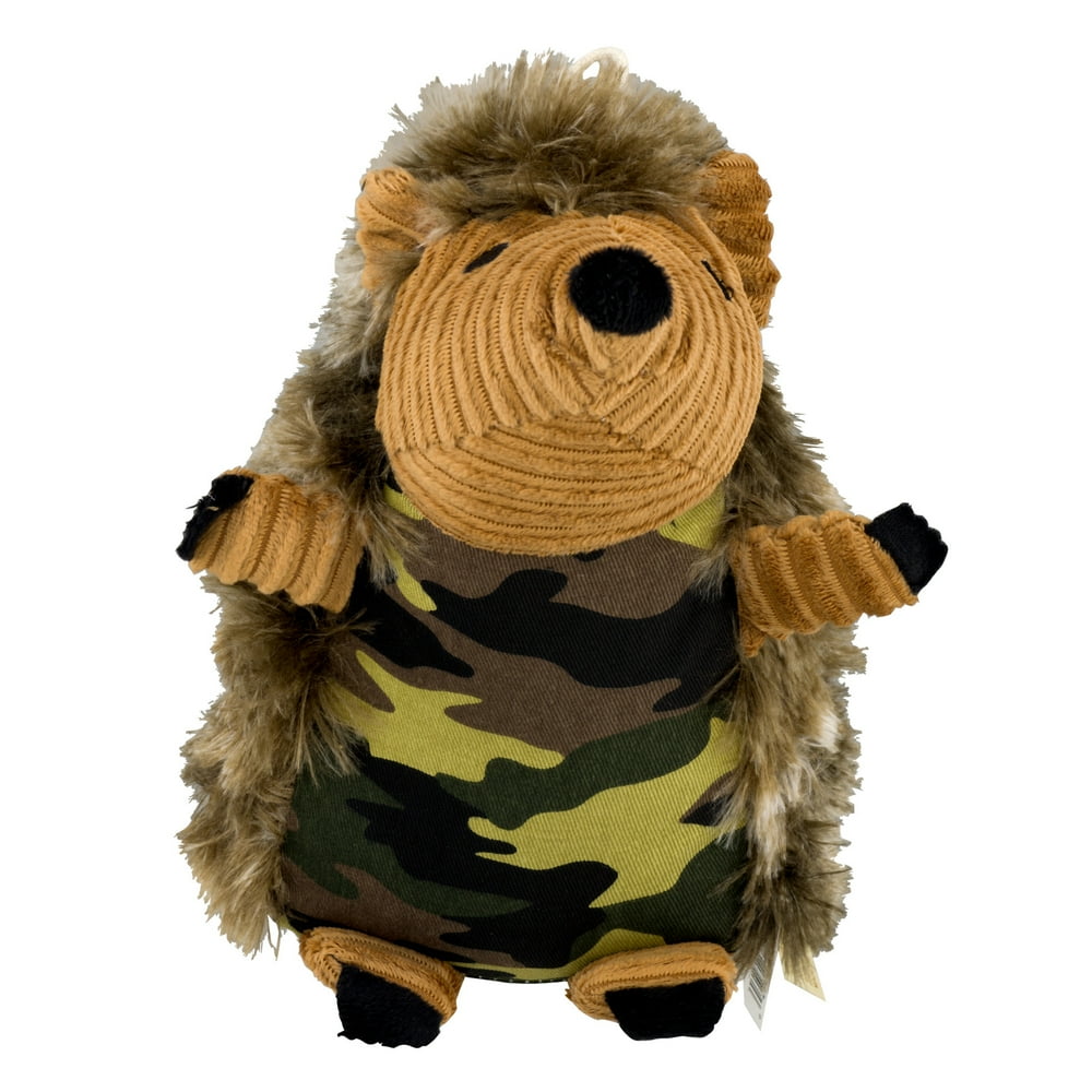 American Dog Dan Dee Cuddly Squeaky Dog Toy Camo Hedgehog, Multicolor