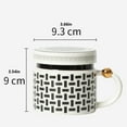 thumbnail image 2 of Black and Polka Dot Covered Ceramic Mugs, Water Cups, Coffee Cups, Breakfast Cups, Light Luxury Gift, Creative Tea Cups with Lid, Elegant Home Drinkware,B, 2 of 4