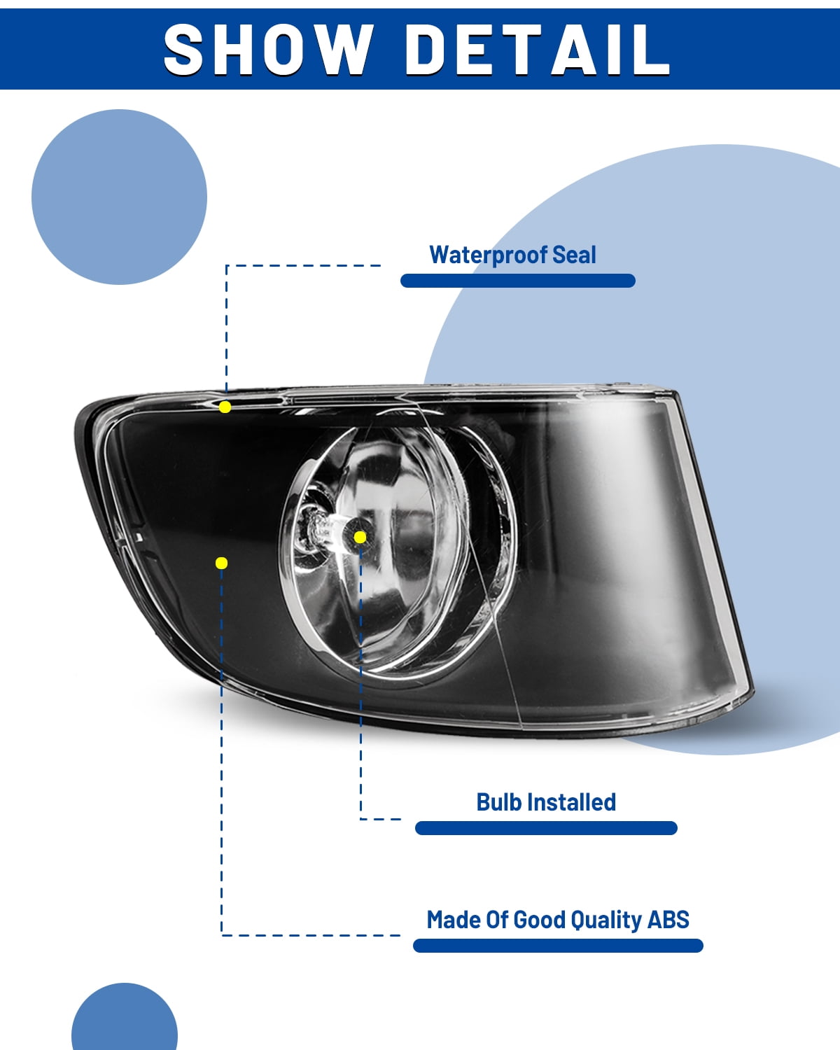 2Pcs Fog Lights Assembly for 2007-2013 BMW 3 Series E92,E93 (w/o M-Package Bumper) OEM Replacement Fog Lamps,Clear Lens