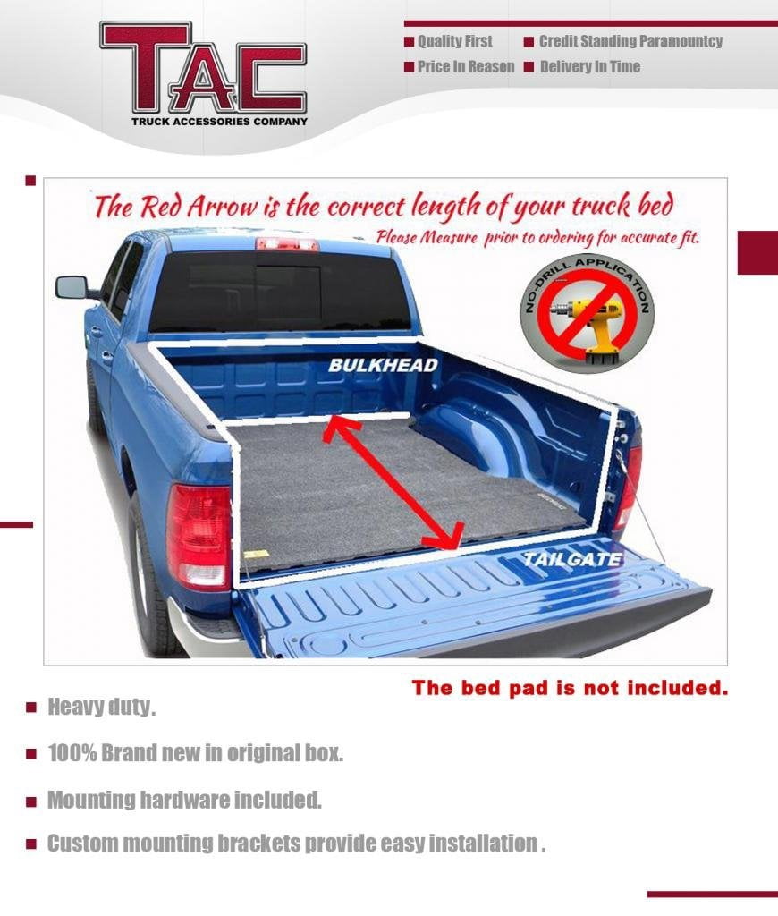 Tac Tonneau Cover Compatible With 2005 2011 Dodge Dakota Quad Cab 6 5ft W O Utility Track Tri Fold Cover Bed Cover Walmart Com Walmart Com