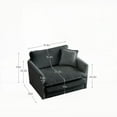 thumbnail image 4 of Modern Gray Chenille Fabric Single Sofa 85cm with Solid Wood Frame, 4 of 10