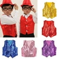 thumbnail image 2 of Boys Girls Sequined Vest Waistcoat Hip-hop Dance Party Street Show Costume, 2 of 7