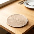 thumbnail image 4 of Ball Trims Woven Rope Mat 1 Pack Heat Protection Round Table Mat For Kitchen Dining Home Cup Glass, 4 of 6