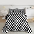 thumbnail image 2 of Homewish Geometric Honeycomb Bedding Comforter Set 2pcs for Kids Children Teens,Black White Twin Comforter Sets Microfiber,Abstract Hexagon Breathable Bedding Set,Super Cozy Room Decor,Reversible, 2 of 8